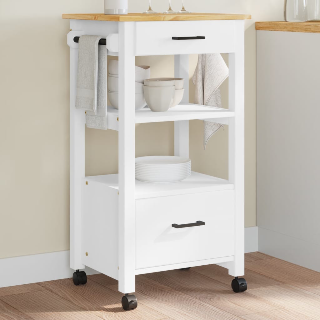 vidaXL Kitchen Trolley MONZA 48x40x90 cm Solid Wood Pine