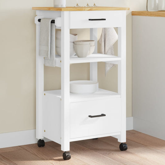 vidaXL Kitchen Trolley MONZA 48x40x90 cm Solid Wood Pine