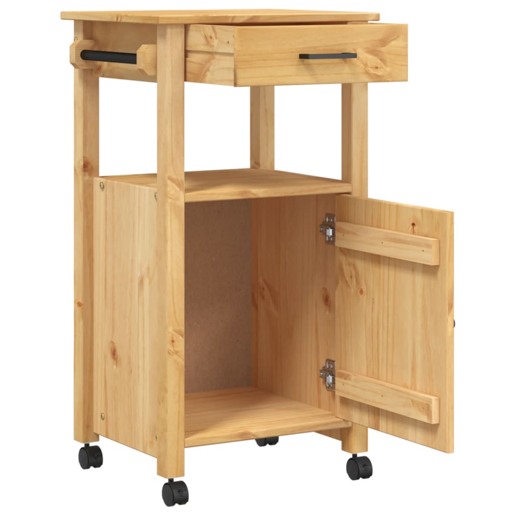 vidaXL Kitchen Trolley MONZA 48x40x90 cm Solid Wood Pine