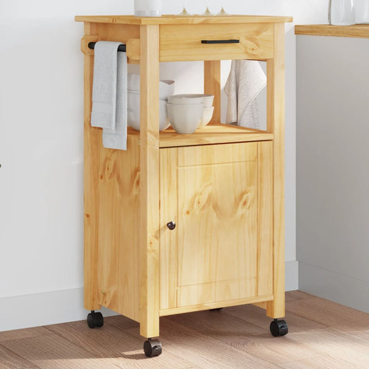 vidaXL Kitchen Trolley MONZA 48x40x90 cm Solid Wood Pine