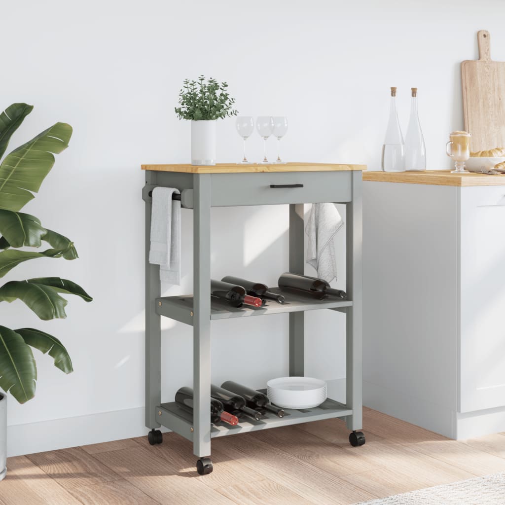 vidaXL Kitchen Trolley MONZA 60x40x90 cm Solid Wood Pine