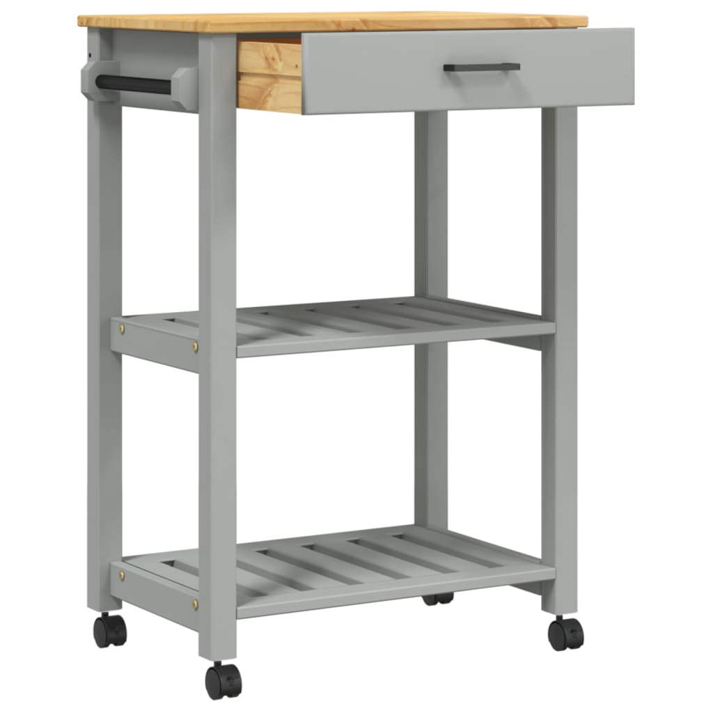 vidaXL Kitchen Trolley MONZA 60x40x90 cm Solid Wood Pine