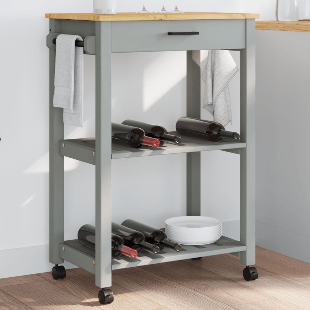 vidaXL Kitchen Trolley MONZA 60x40x90 cm Solid Wood Pine