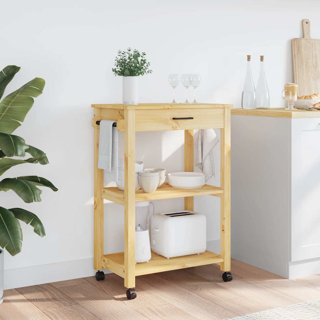 Kitchen Trolley "MONZA" 60x40x88,5 cm Solid Wood Pine