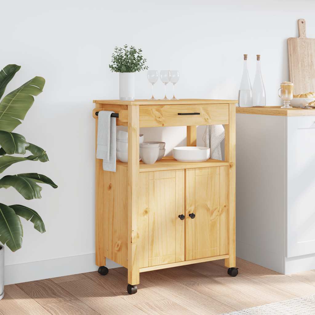 Kitchen Trolley "MONZA" 60x40x88,5 cm Solid Wood Pine