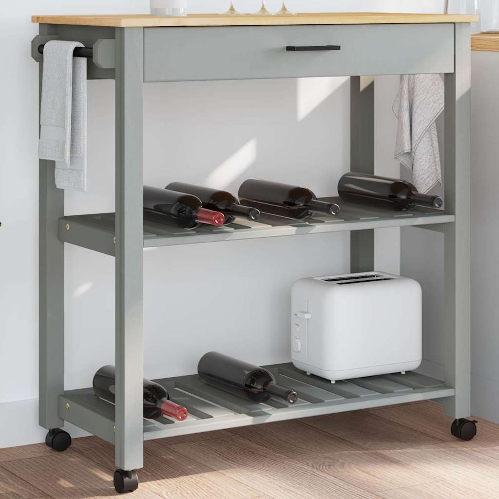 Kitchen Trolley "MONZA" 84x40x88,5 cm Solid Wood Pine