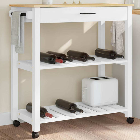 Kitchen Trolley MONZA 84x40x88.5 cm Solid Wood Pine