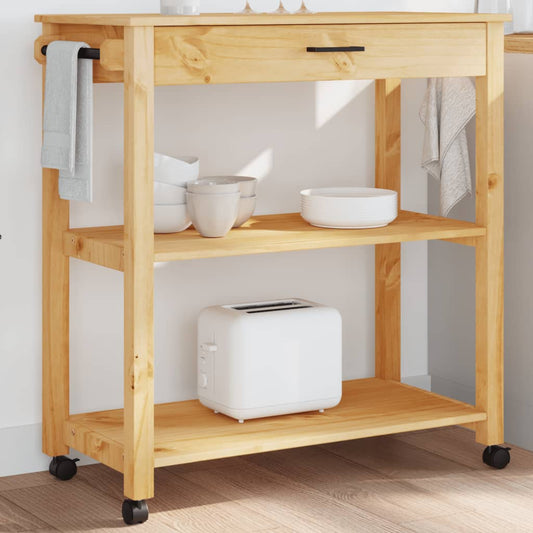 vidaXL Kitchen Trolley MONZA 84x40x90 cm Solid Wood Pine