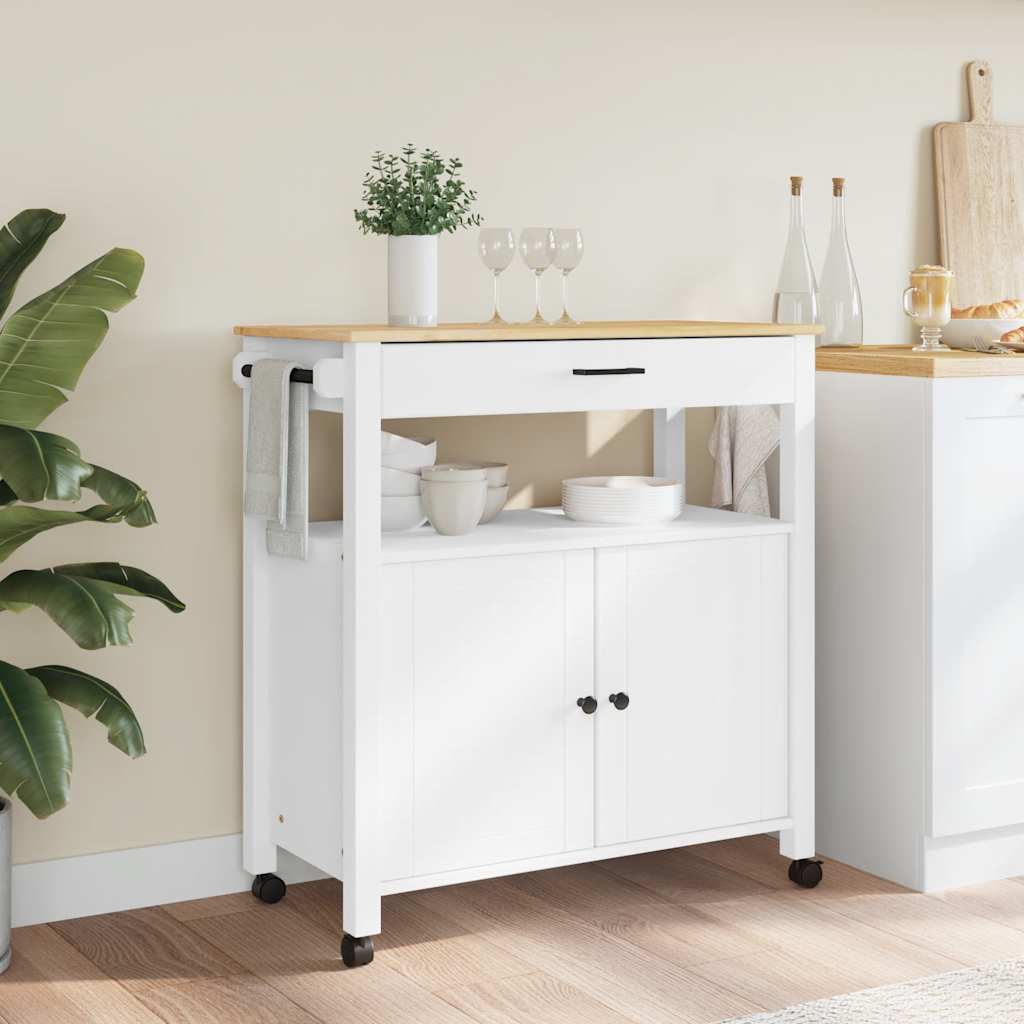 Kitchen Trolley "MONZA" 84x40x88,5 cm Solid Wood Pine