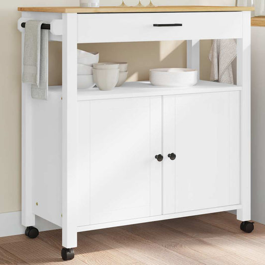 Kitchen Trolley MONZA 84x40x88.5 cm Solid Wood Pine