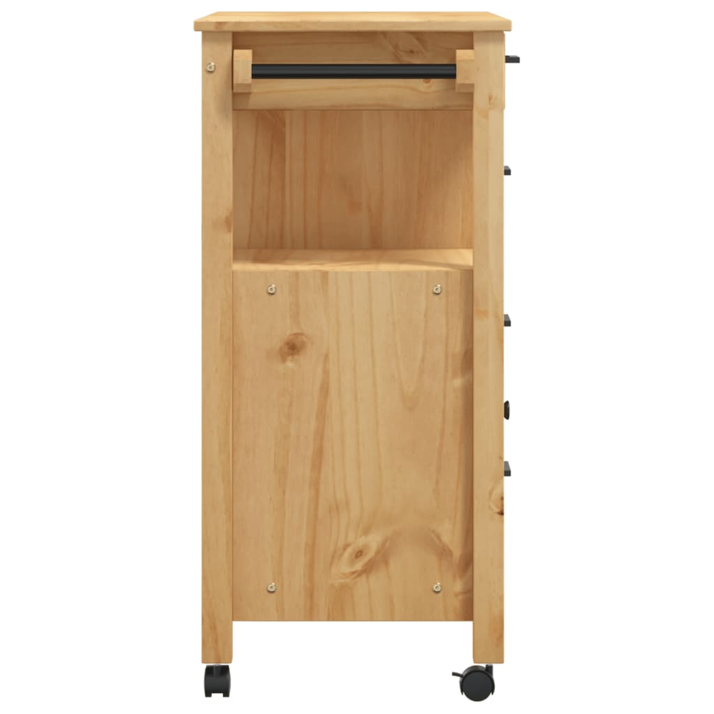 vidaXL Kitchen Trolley MONZA 84x40x90 cm Solid Wood Pine
