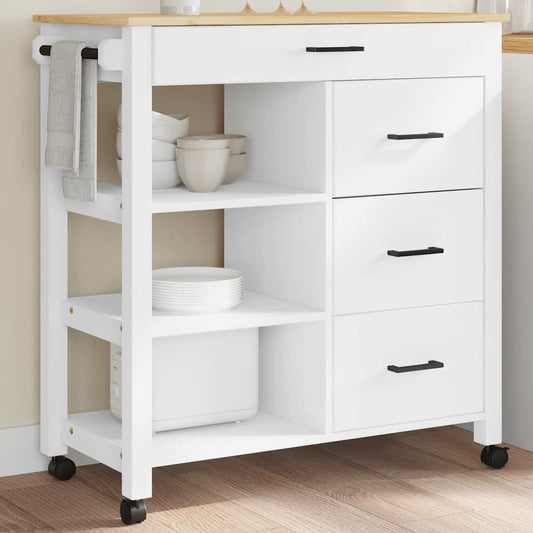 Kitchen Trolley MONZA 84x40x88.5 cm Solid Wood Pine