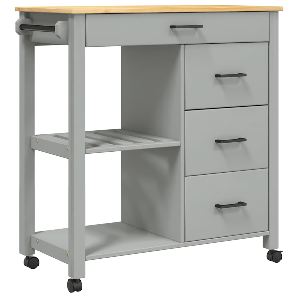 Kitchen Trolley MONZA 84x40x88.5 cm Solid Wood Pine