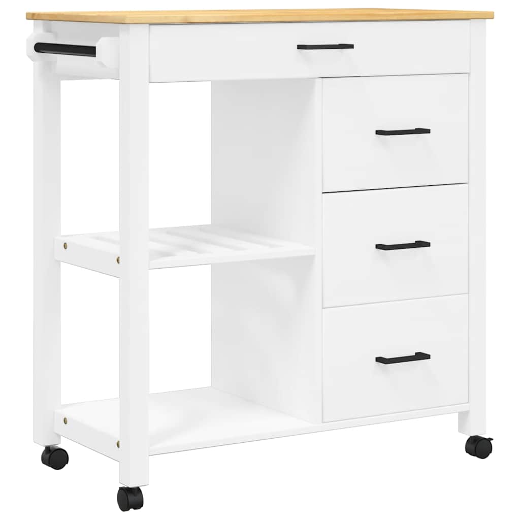 Kitchen Trolley MONZA 84x40x88.5 cm Solid Wood Pine