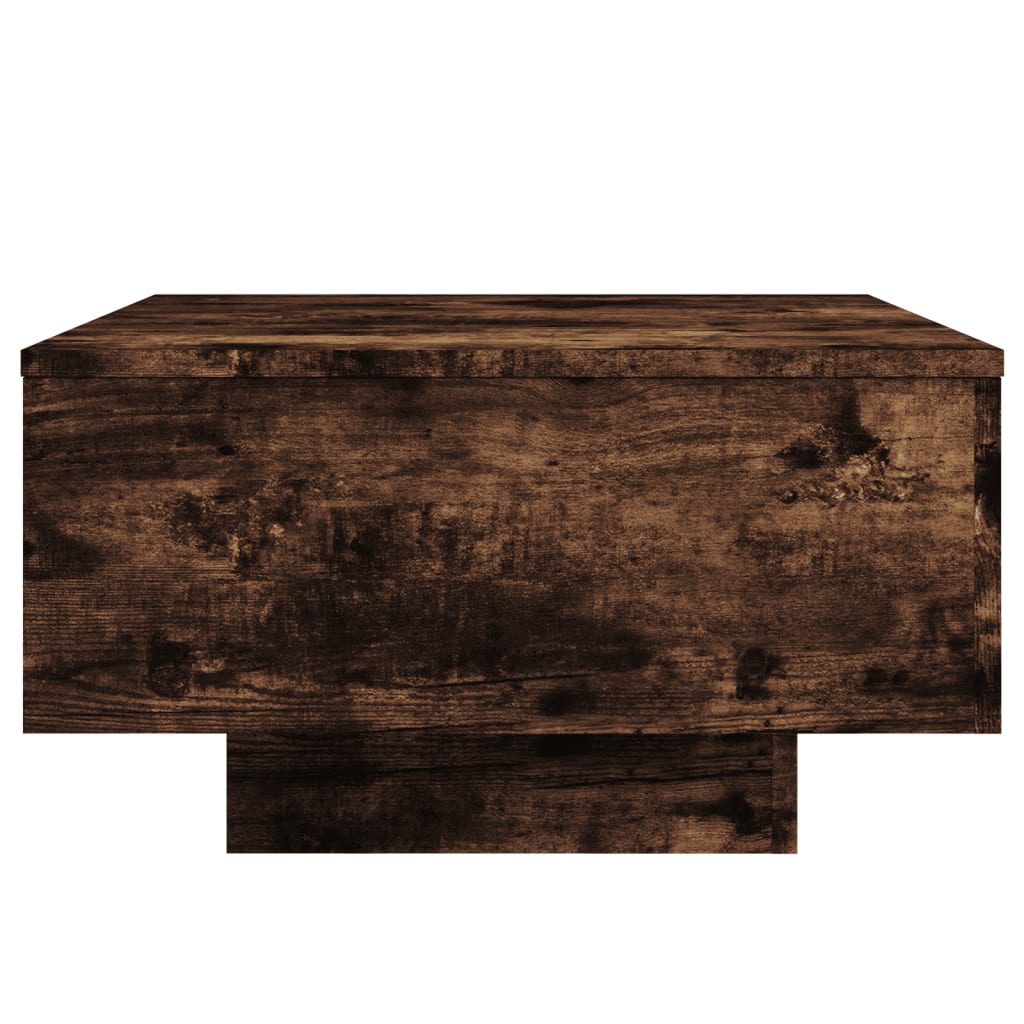 Coffee Table with LED Lights Smoked Oak 55x55x31 cm