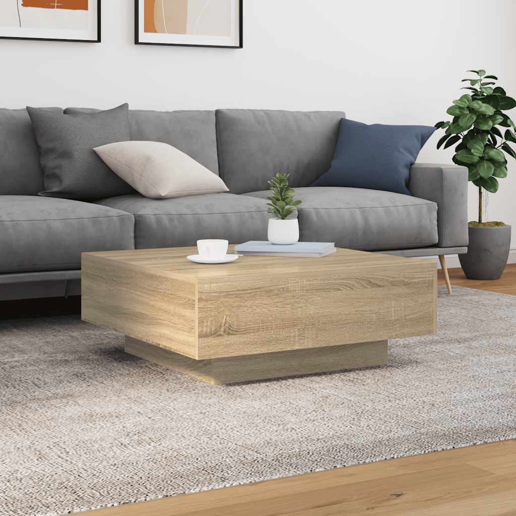 Coffee Table Sonoma Oak 80x80x31 cm Engineered Wood