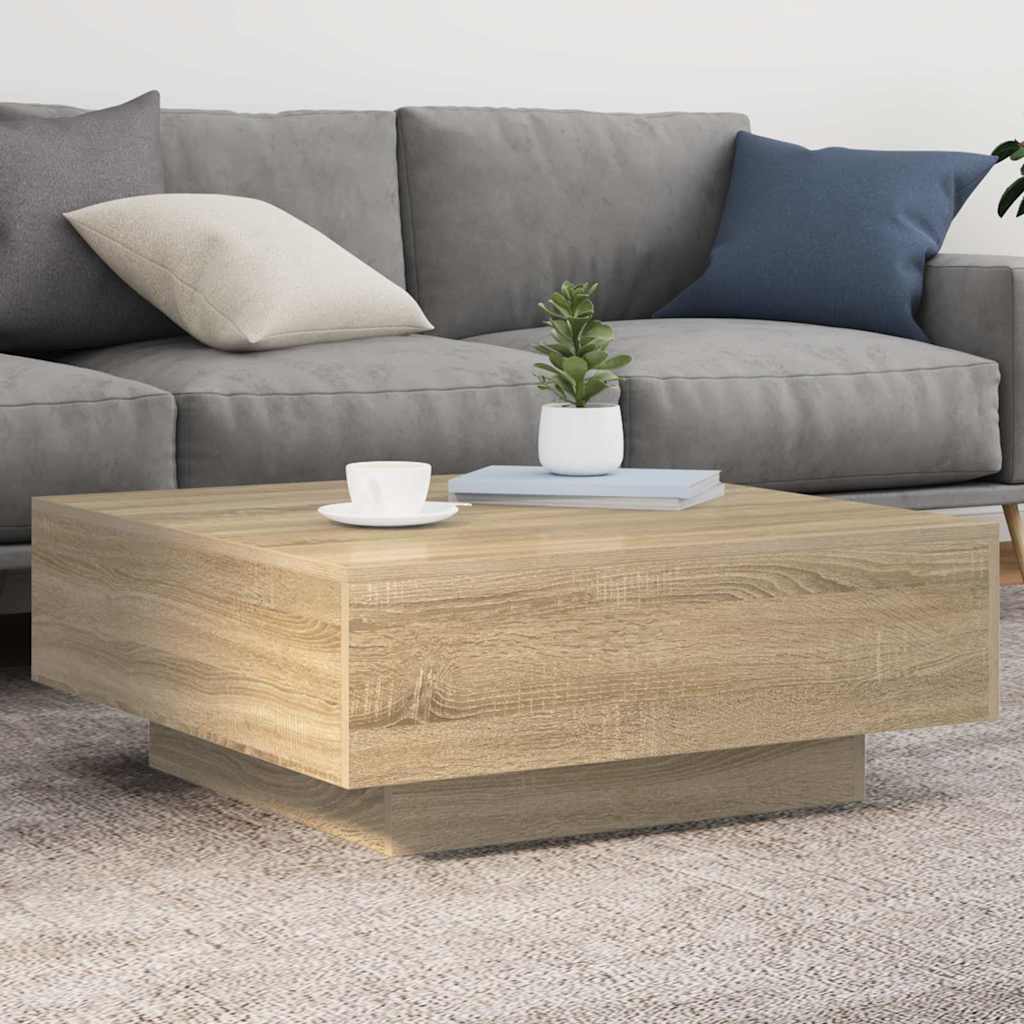 Coffee Table Sonoma Oak 80x80x31 cm Engineered Wood