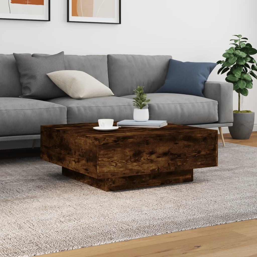 Coffee Table Smoked Oak 80x80x31 cm Engineered Wood