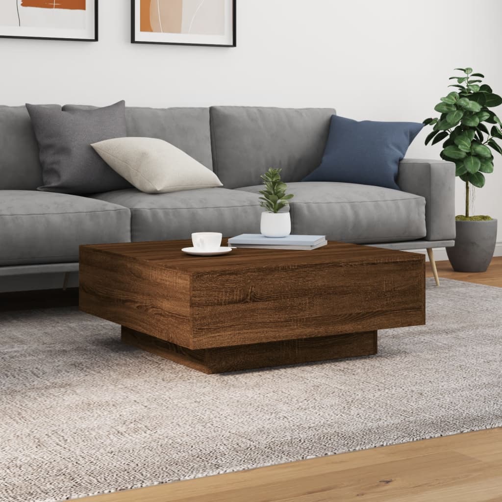 vidaXL Coffee Table Brown Oak 80x80x31 cm Engineered Wood