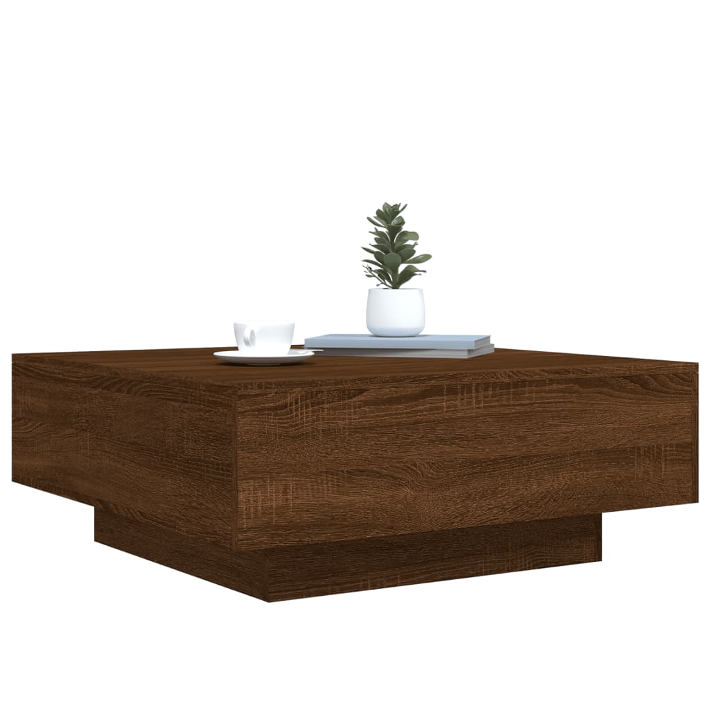 vidaXL Coffee Table Brown Oak 80x80x31 cm Engineered Wood