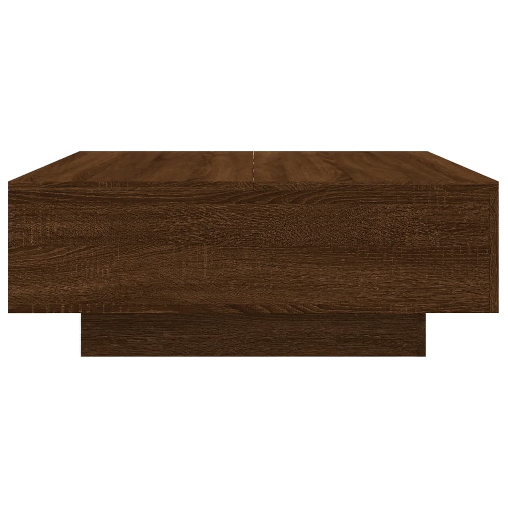 vidaXL Coffee Table with LED Lights Brown Oak 80x80x31 cm