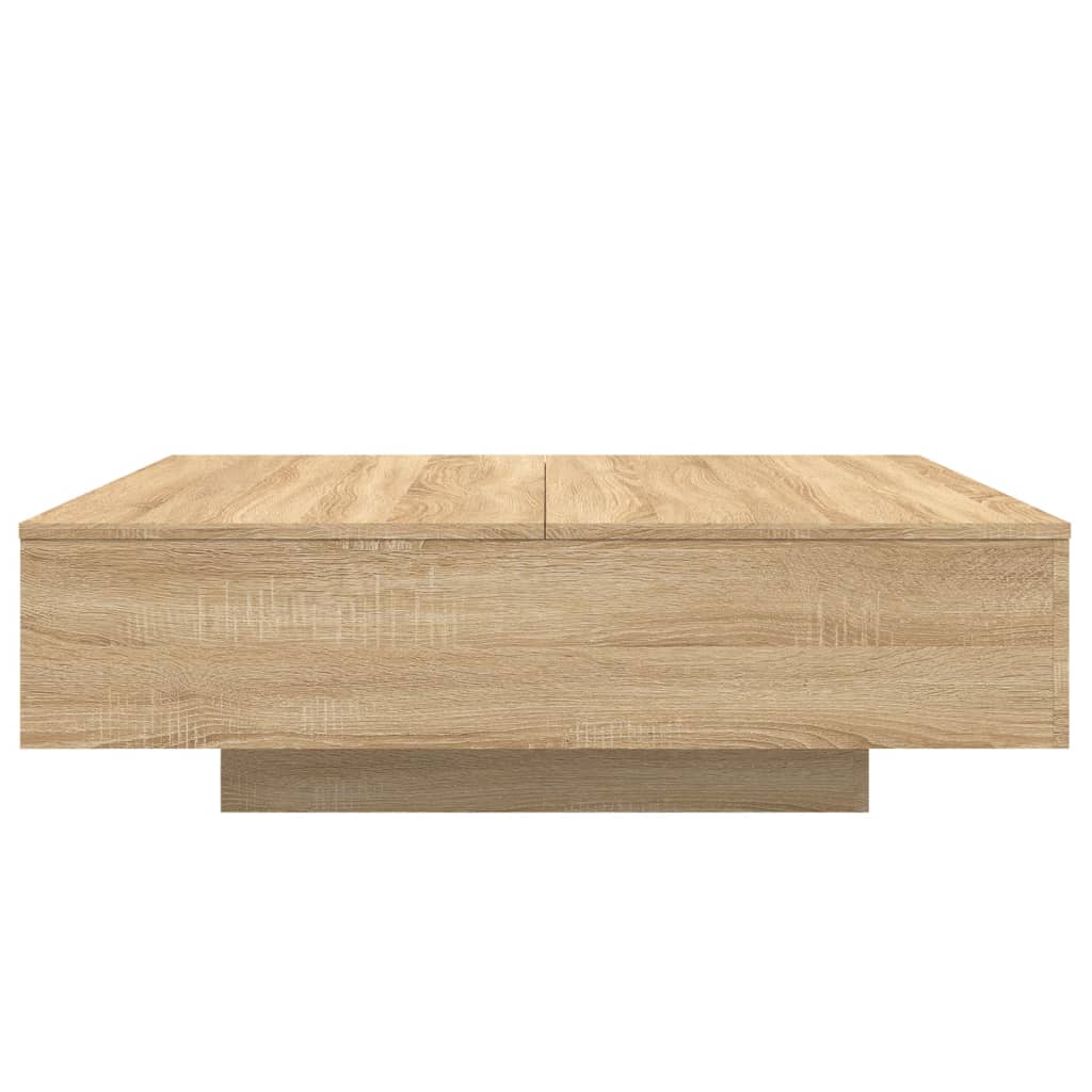Coffee Table with LED Lights Sonoma Oak 100x100x31 cm