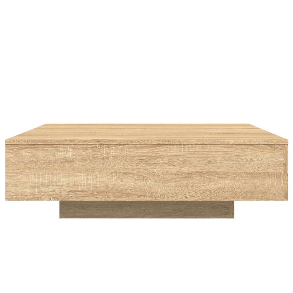 Coffee Table with LED Lights Sonoma Oak 100x100x31 cm