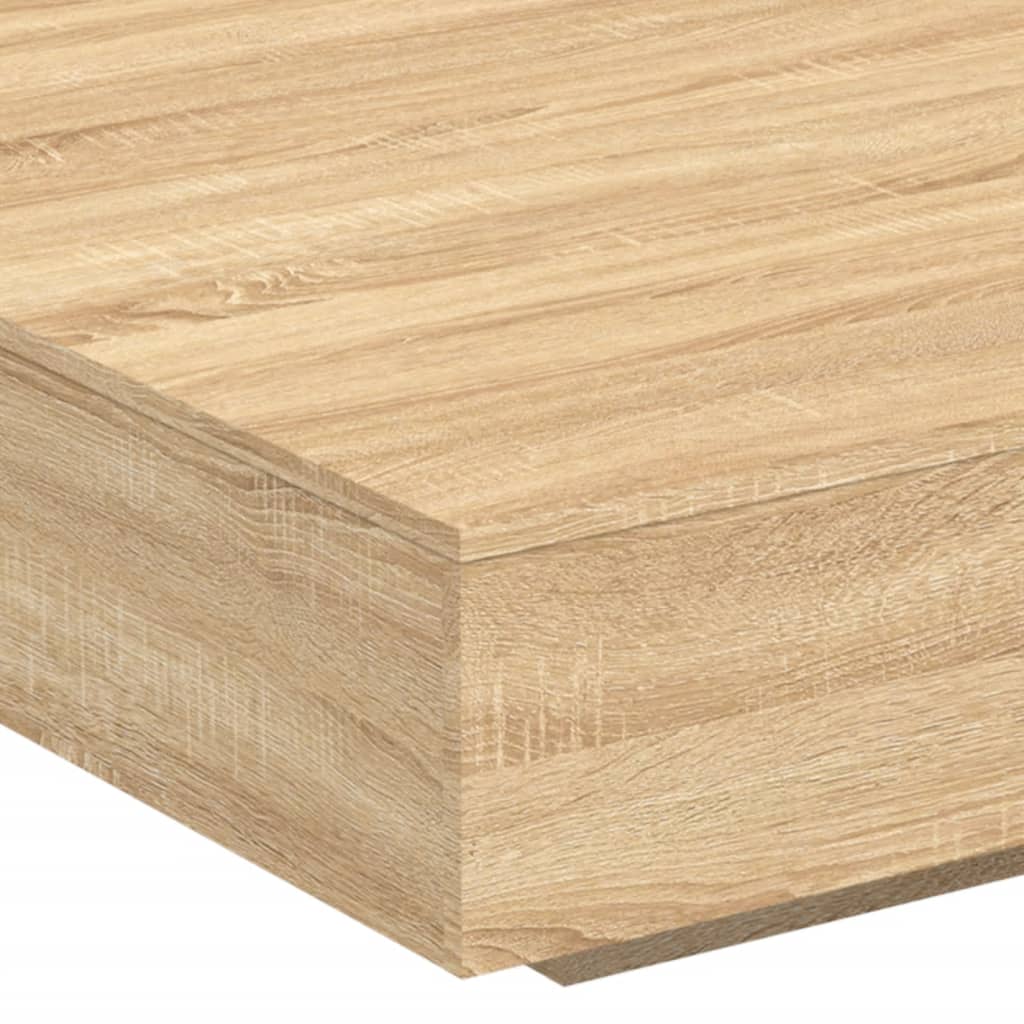 Coffee Table with LED Lights Sonoma Oak 100x100x31 cm
