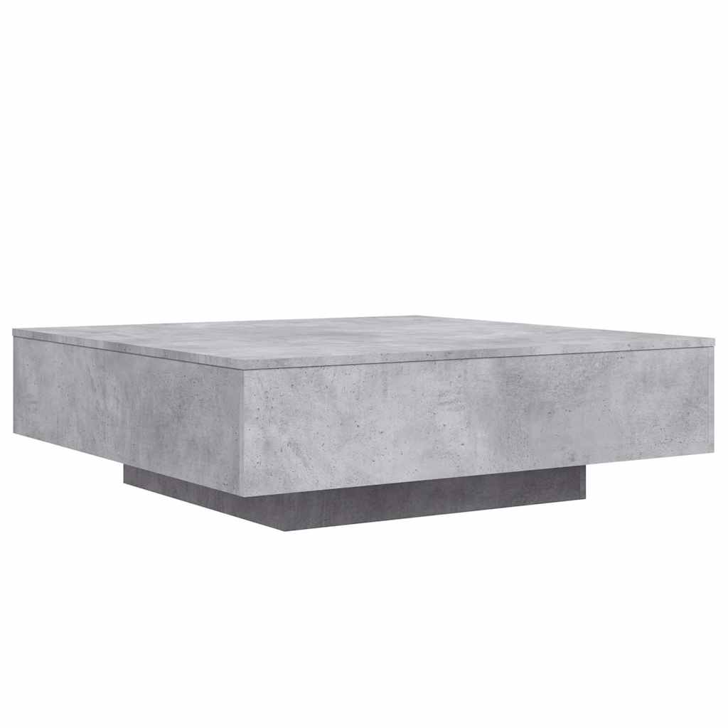 Coffee Table with LED Lights Concrete Grey 100x100x31 cm