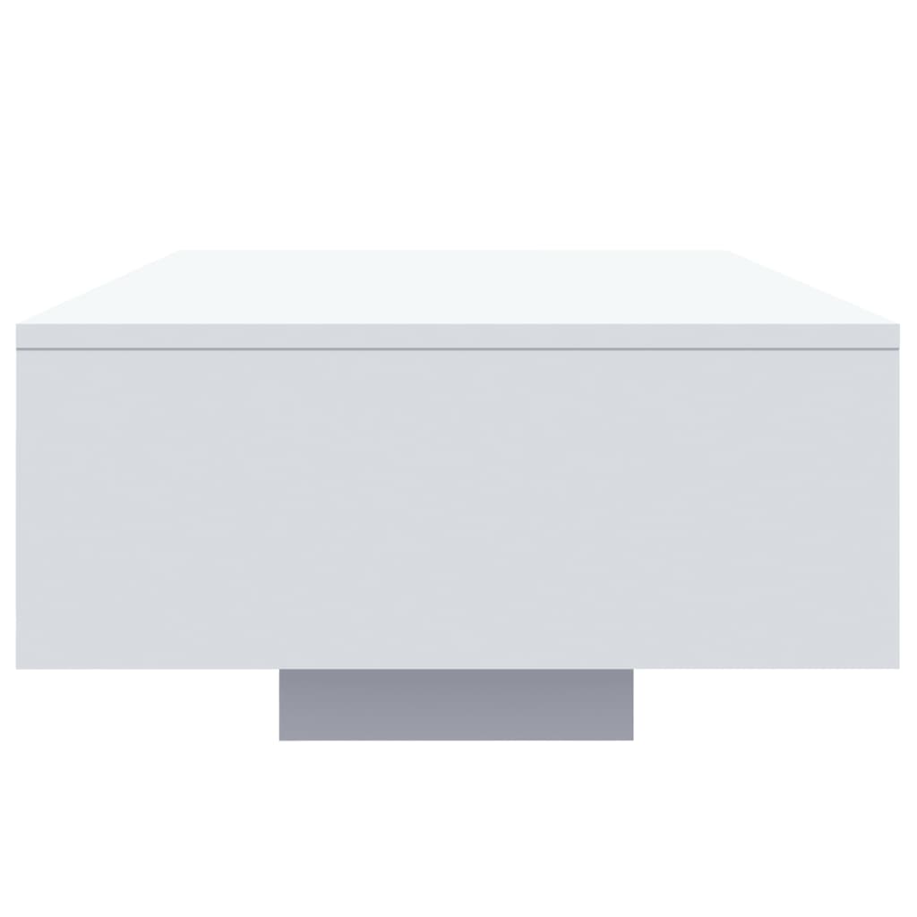 Coffee Table with LED Lights White 85x55x31 cm