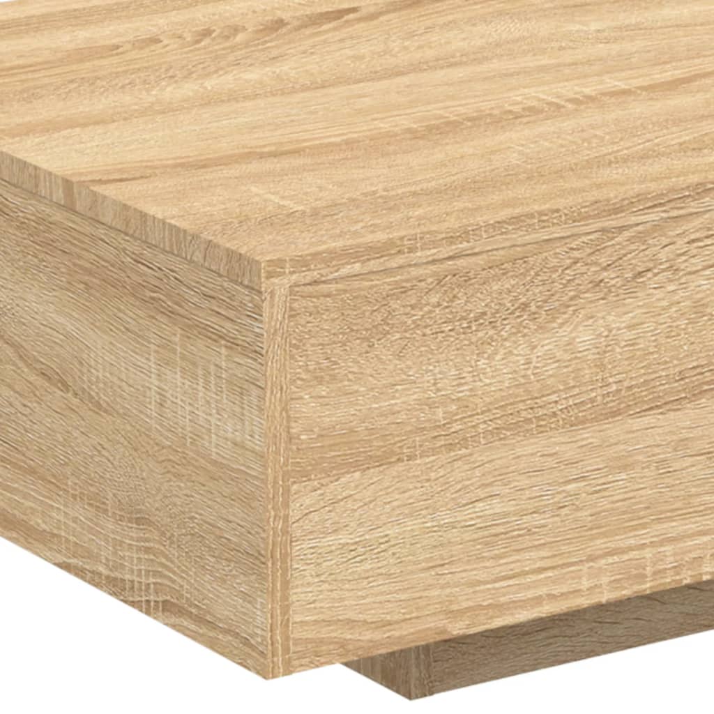 Coffee Table with LED Lights Sonoma Oak 85x55x31 cm