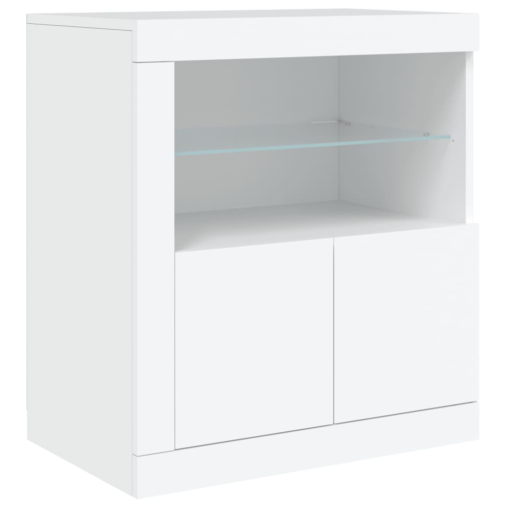 Sideboard with LED Lights White 60,5x37x67 cm