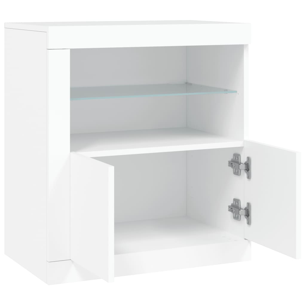 Sideboard with LED Lights White 60,5x37x67 cm