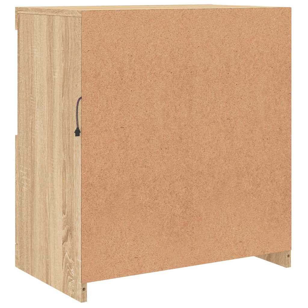 Sideboard with LED Lights Sonoma Oak 60,5x37x67 cm