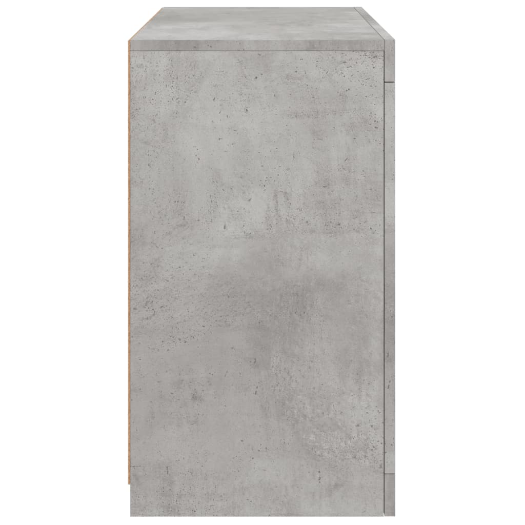 Sideboard with LED Lights Concrete Grey 60,5x37x67 cm