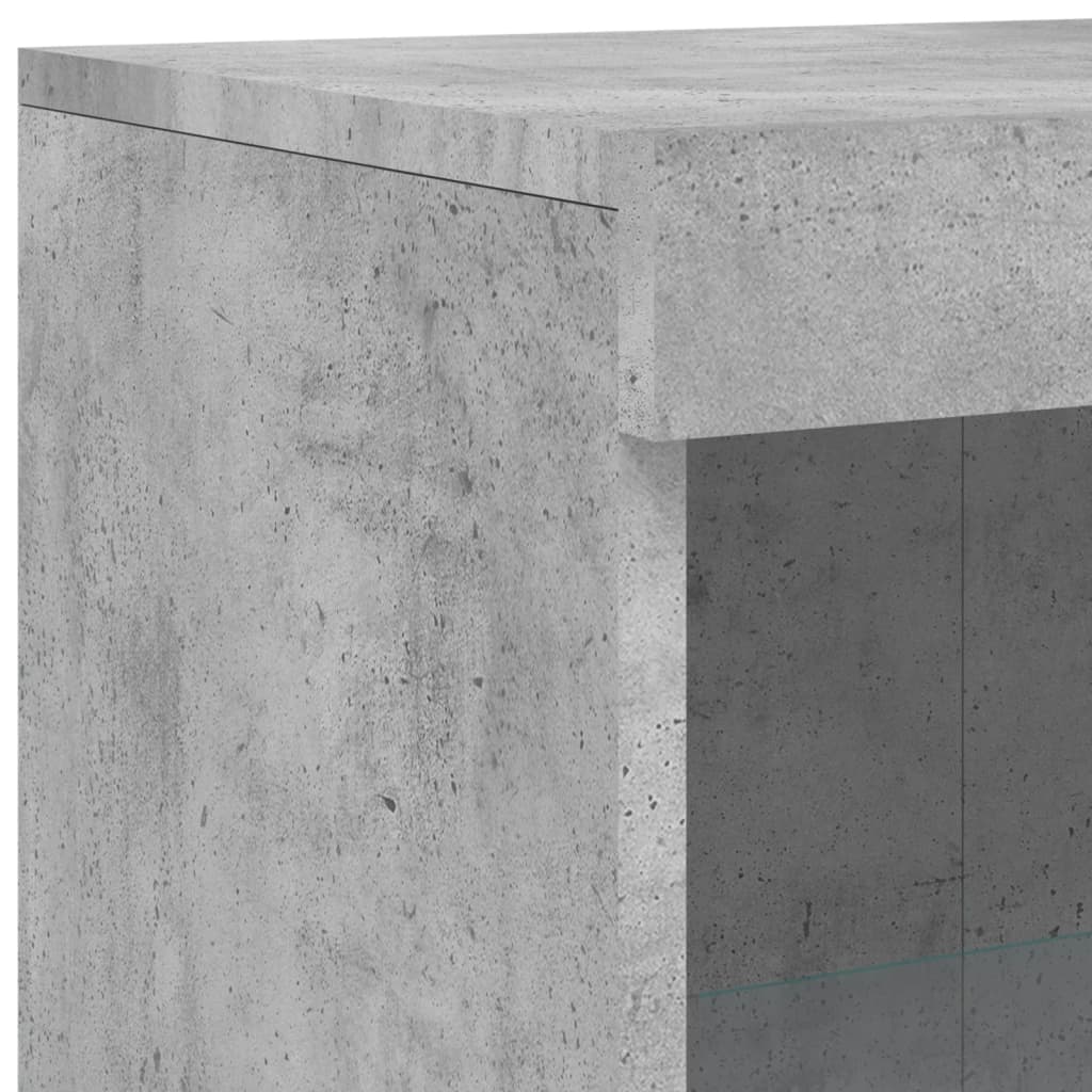 vidaXL Side Cabinet with LED Lights Concrete Grey Engineered Wood