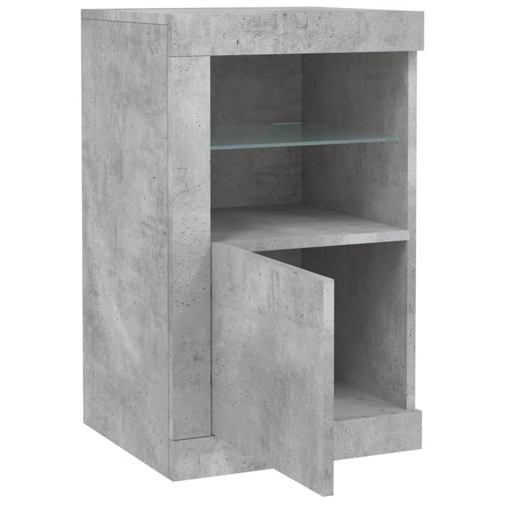 vidaXL Side Cabinet with LED Lights Concrete Grey Engineered Wood