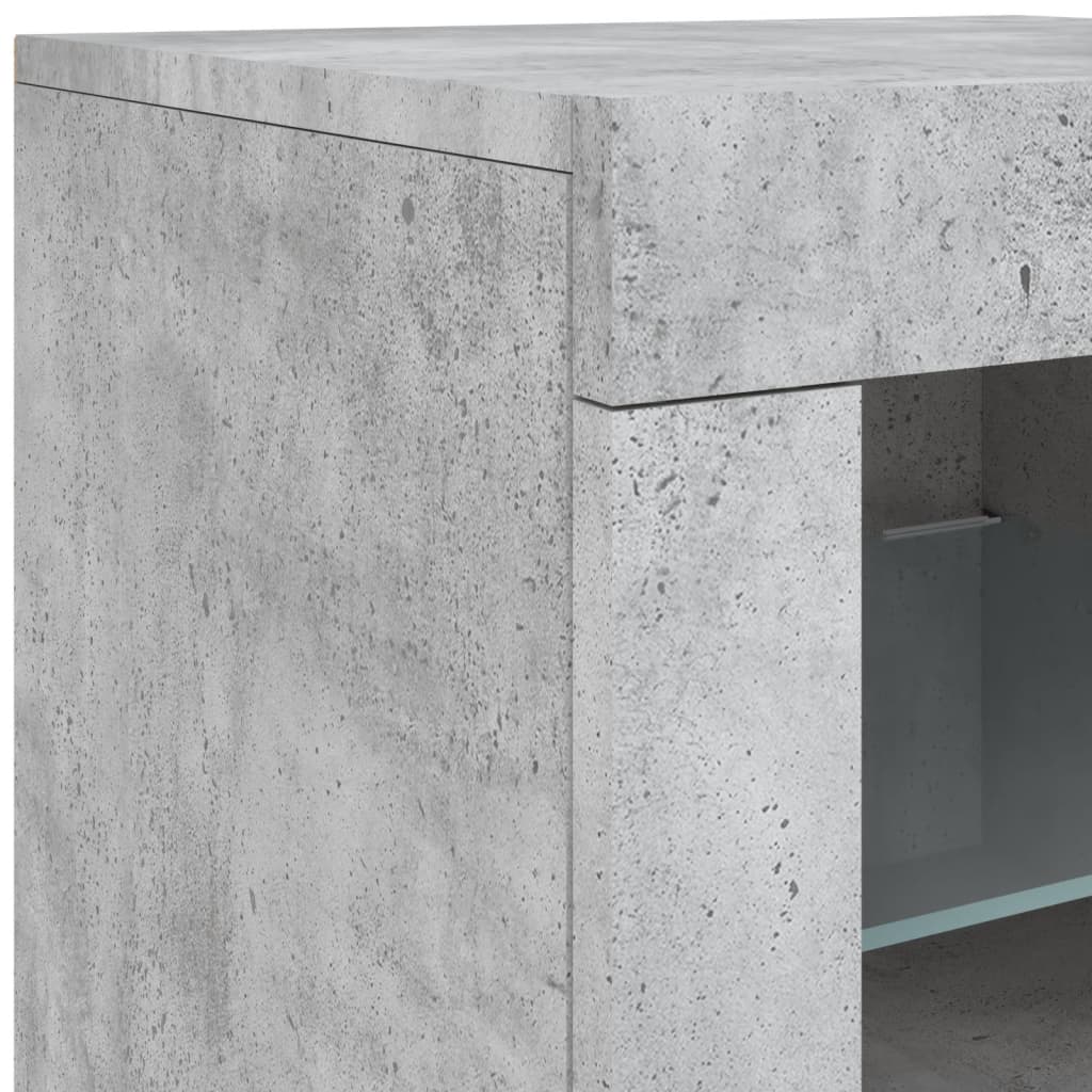 vidaXL Side Cabinet with LED Lights Concrete Grey Engineered Wood