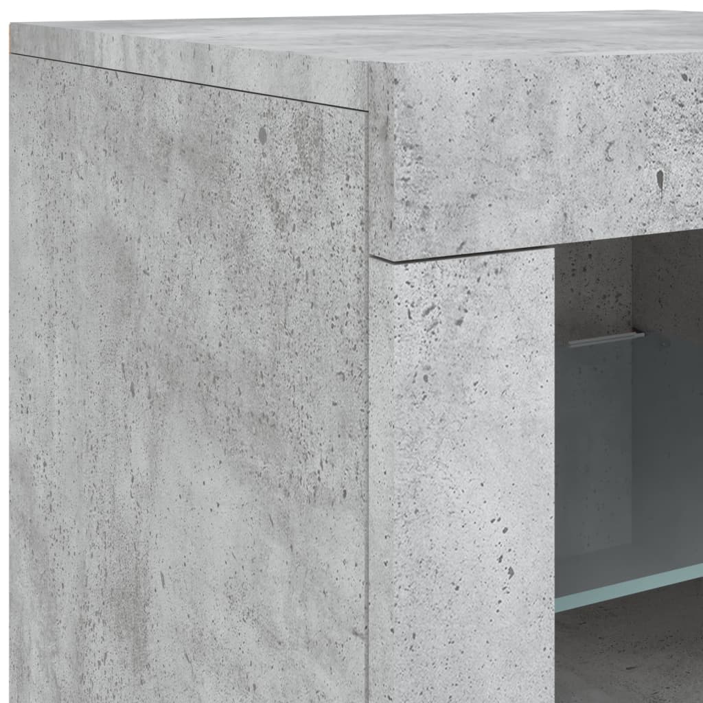 Side Cabinets with LED Lights 2 pcs Concrete Grey