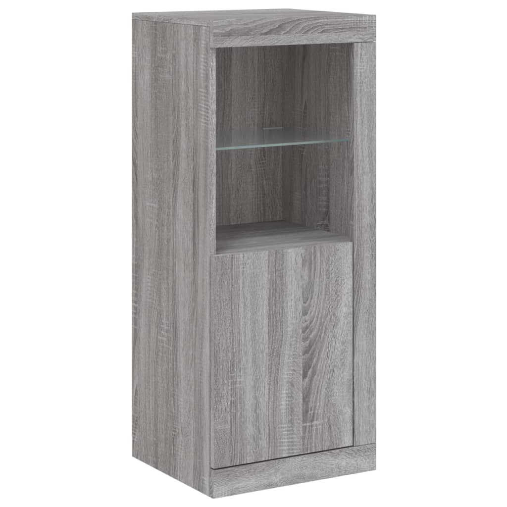 vidaXL Sideboard with LED Lights Grey Sonoma 41x37x100 cm