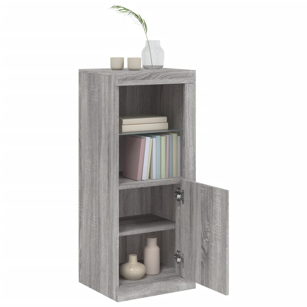 vidaXL Sideboard with LED Lights Grey Sonoma 41x37x100 cm