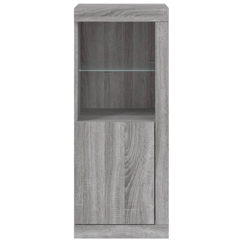 vidaXL Sideboard with LED Lights Grey Sonoma 41x37x100 cm