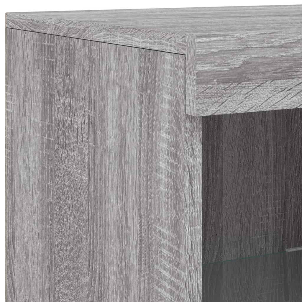 vidaXL Sideboard with LED Lights Grey Sonoma 41x37x100 cm