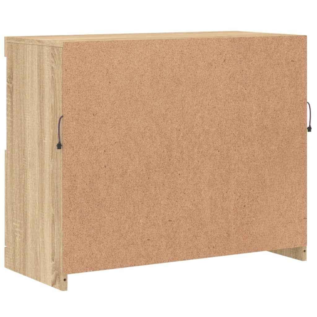 Sideboard with LED Lights Sonoma Oak 81x37x67 cm