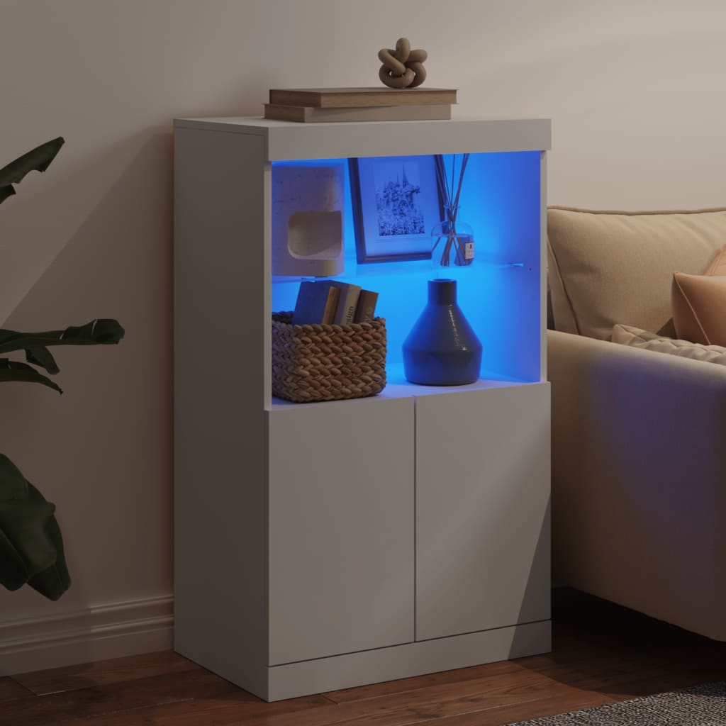 Sideboard with LED Lights White 60,5x37x100 cm