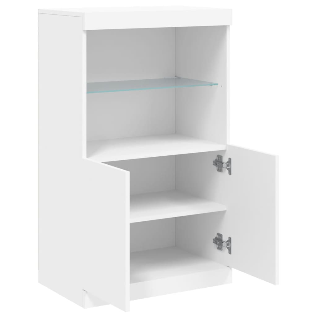 Sideboard with LED Lights White 60,5x37x100 cm
