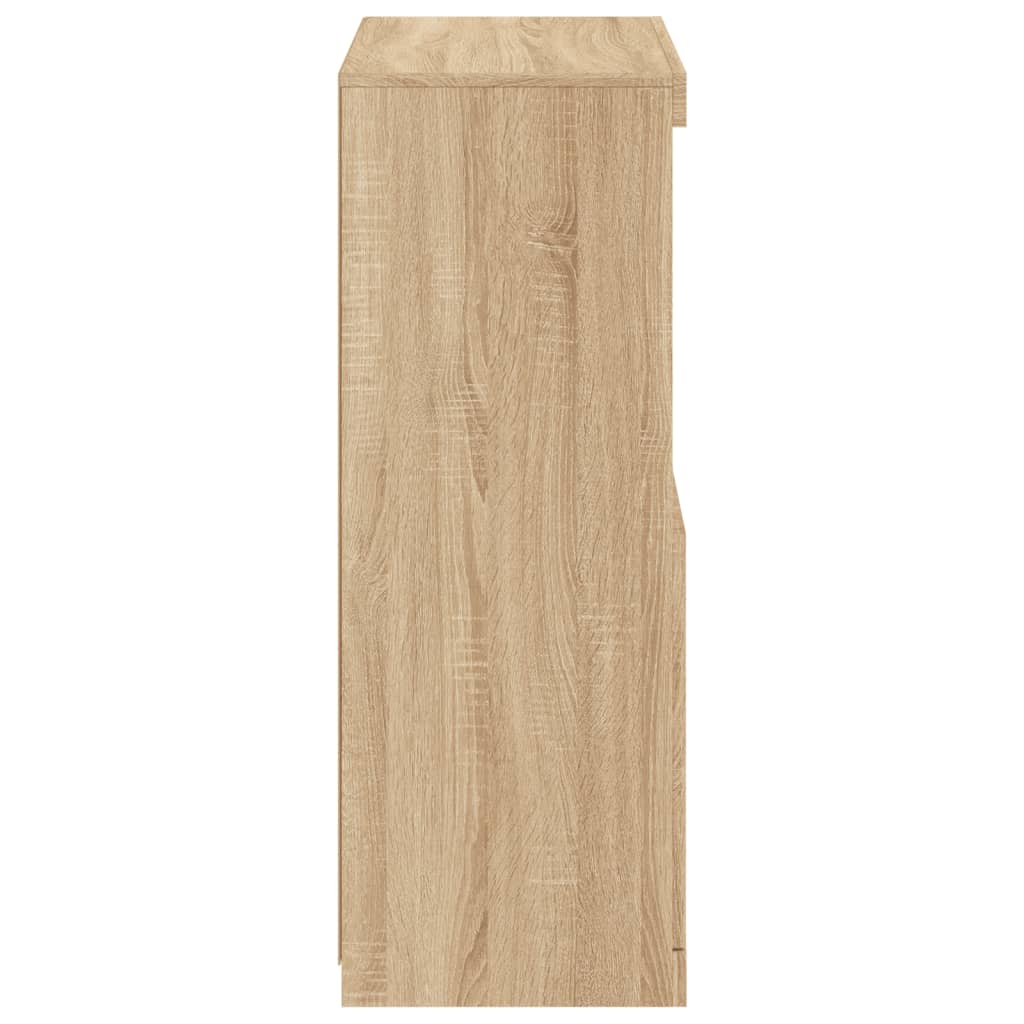 Sideboard with LED Lights Sonoma Oak 60,5x37x100 cm