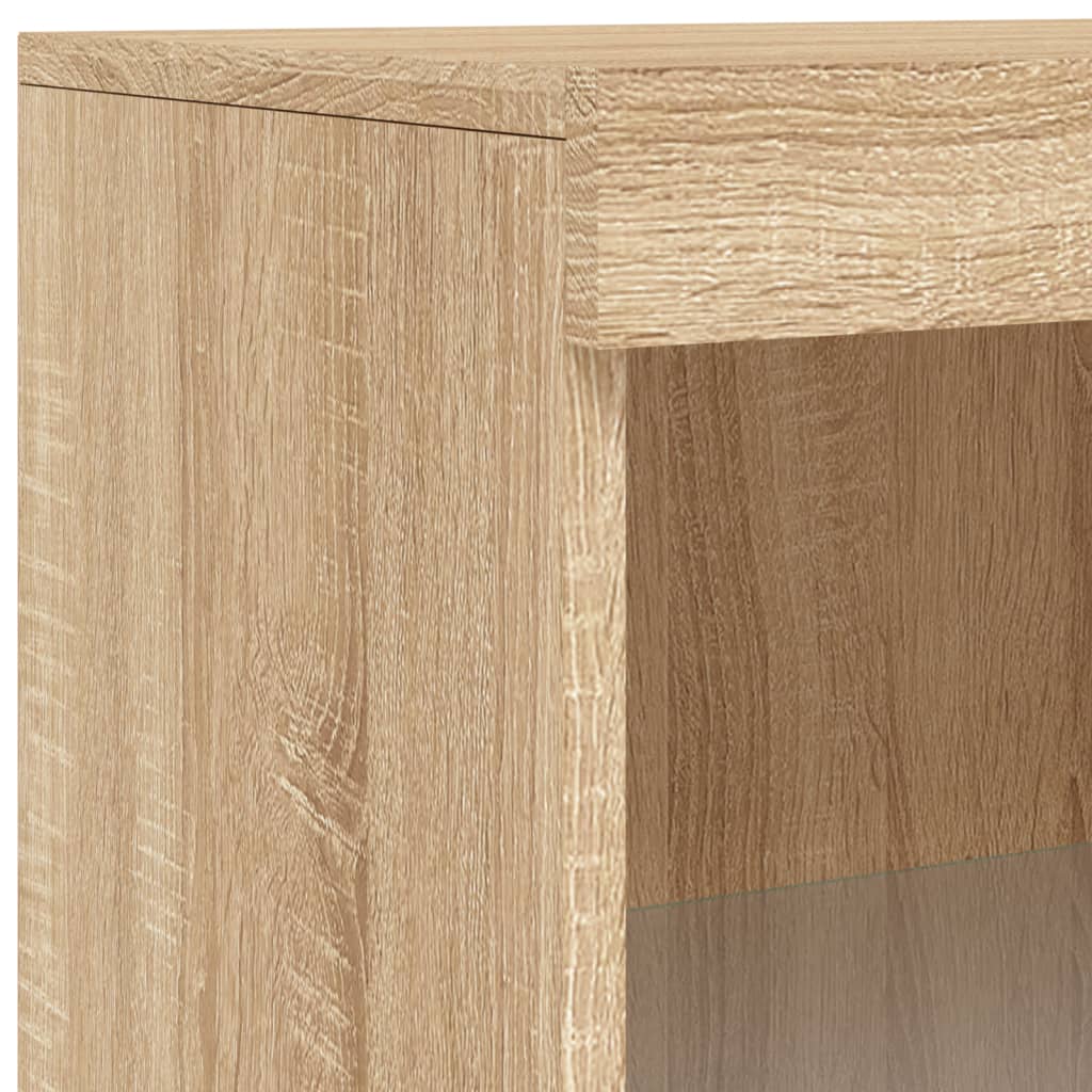 Sideboard with LED Lights Sonoma Oak 60,5x37x100 cm