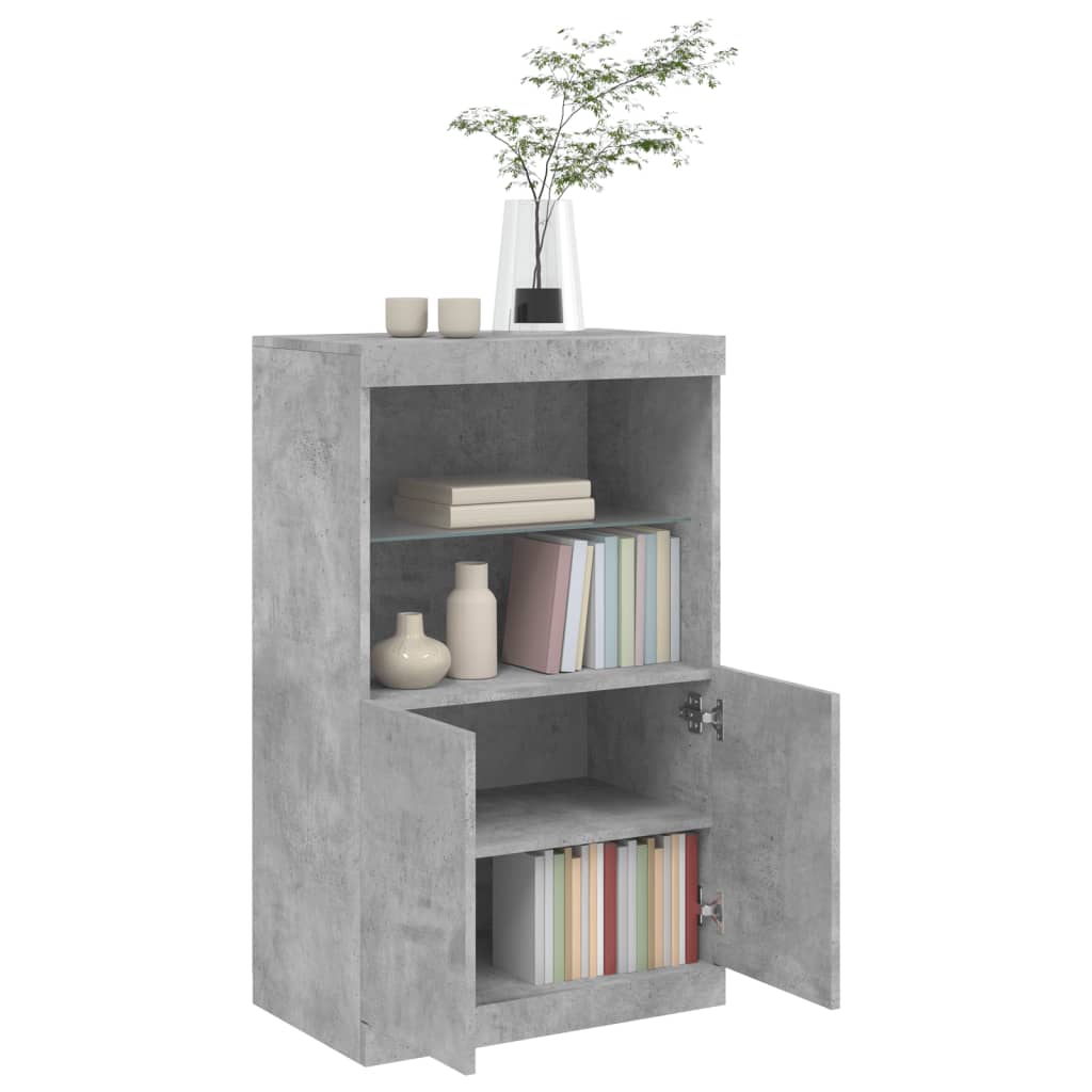 vidaXL Sideboard with LED Lights Concrete Grey 60.5x37x100 cm