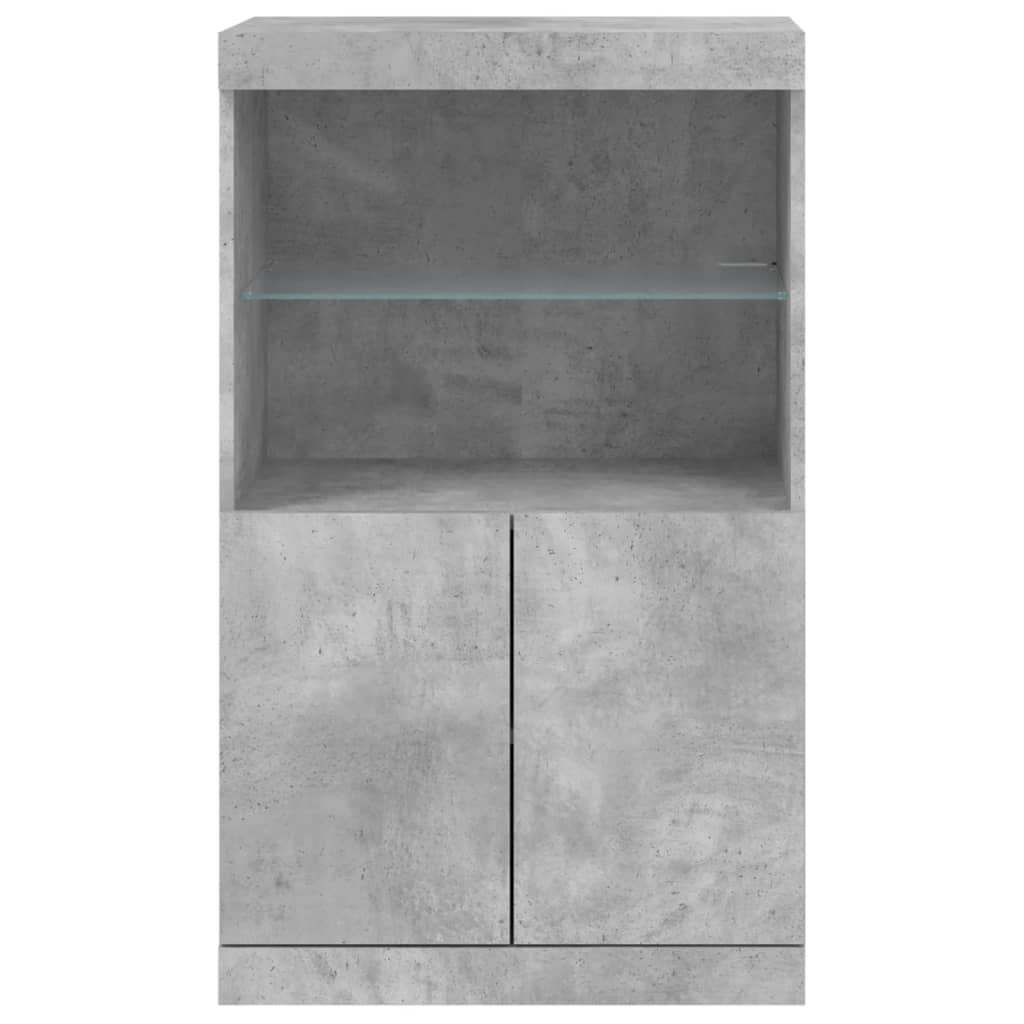 Sideboard with LED Lights Concrete Grey 60,5x37x100 cm